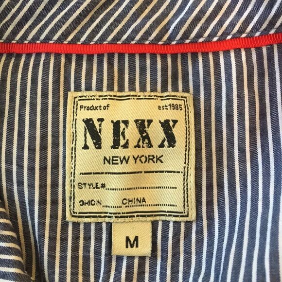 Nexx navy/white stripe button front shirt, medium - Picture 8 of 8